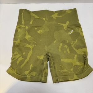 Gymshark Adapt Shorts Camo Green Seamless Training High Waist Fitted Size M